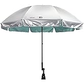 Prospo Beach Chair Umbrella with Universal Adjustable Clamp, UV Protection Sunshade Umbrella for Outdoor, Strollers, Wheelchairs, Patio Chairs, Bleacher, and Golf Carts