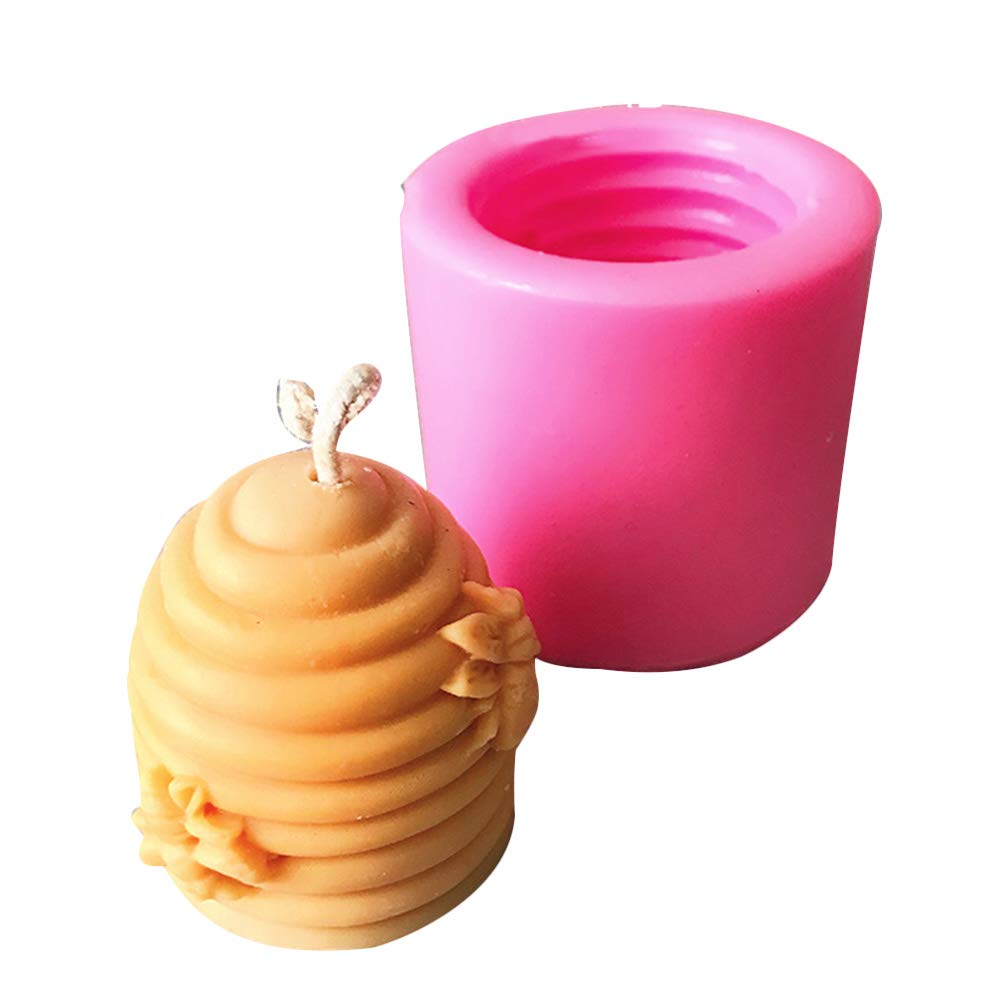 3D Bee Honeycomb Candle Molds, Cake Decorating Fondant Chocolate Candy Baking Mould, Homemade Soap Making Mould, for DIY Decoration 5.9×5.9×5.9cm