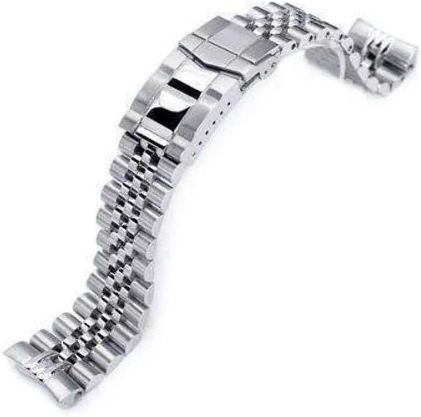 22mm Super Jubilee 316L Stainless Steel Watch Band for Seiko Diver 6309-7040, Brushed, Polished Submariner Clasp