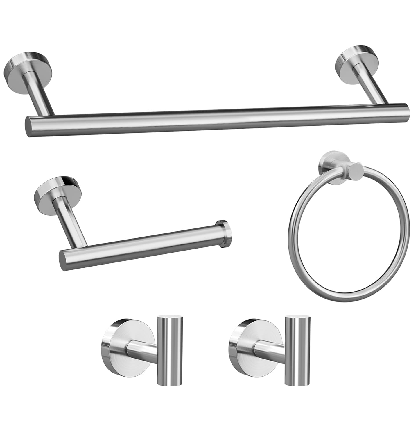 Photo 1 of 5-Pieces Brushed Nickel Bathroom Accessories Set, Stainless Steel Bathroom Hardware Set, Bath Towel Bar Set, Towel Racks for Bathroom Wall Mounted.