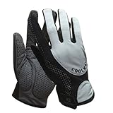 AUCH 1Pair New/Durable Men/Women High Quality Nylon+Silicone Material Chroma Full Sun Gloves for Summer Cycling/Camping Outdoor UV Protection,Large,Black