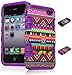 Bastex Hybrid Case for Apple Iphone 4, 4s, 4g - Purple Silicone / Aztec Tribal Hard