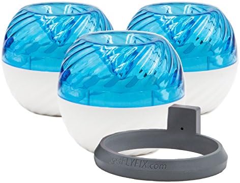 FlyFix Fruit Fly Trap with Included Magnetic Clip (3, Blue/White)