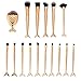 Professional Mermaid Makeup Brushes Kit 16 Pcs - Makeupstore Cosmetic Makeup Brushes Foundation Eyebrow Eyeliner Blush Cosmetic Concealer Brushes Beauty Tools Brush, Gold