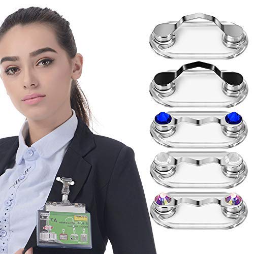 Magnetic Eyeglass Holder for Men & Women, Sunglasses, and Safety Glasses, Easy to Use Portable Eyewear Holder, Stainless Steel (Pack of 3) - Thumbnail 3
