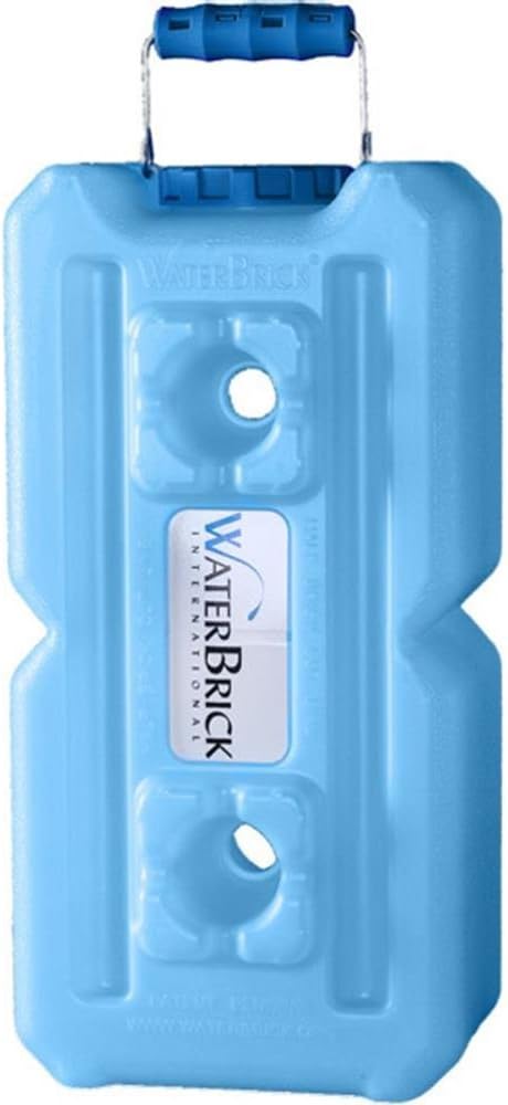 WaterBrick WATERBRICK-1833-0001 Stackable Water and Food Storage Container, 3.5 gal of Liquid, 27 lb. of Dry Food Products, Blue