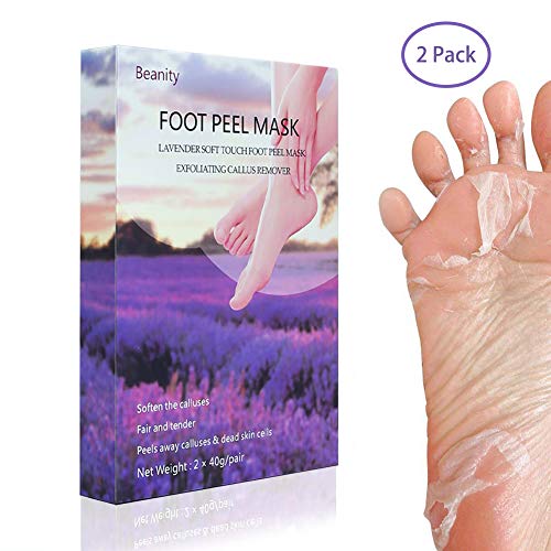 Beanity Foot Peel Mask 2 Pairs Exfoliating Booties Socks for Soft Touch Smooth Baby Feet and Repairs Rough Heels in 1-2 week, Natural Exfoliator and Moisturizes Dry Skin