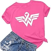 BEBNKGK Breast Cancer Shirts for Women Breast Cancer Awareness Shirt Cancer Survivor Shirt Short Sleeve Tops