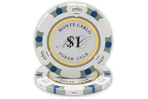 DA VINCI 14 Gram Clay Monte Carlo Poker Club Premium Quality Poker Chips Pack of 50 Chips