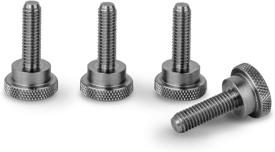PrecisionGeek Stainless Steel M6 x 19mm Knurled Thumb Screws with Shoulder (Set of 4) Amazon