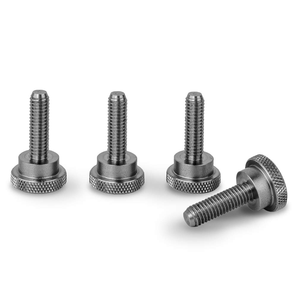 PrecisionGeek® M8 × 20 mm Knurled Screws – Stainless Steel – Flanged Head – Ø16 mm Head – Thumb Screws for Metal, Wood, Acrylic, Machinery & Enclosures – Set of 4