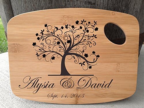 Tree Wedding Anniversary Cutting Board Bamboo Personalized