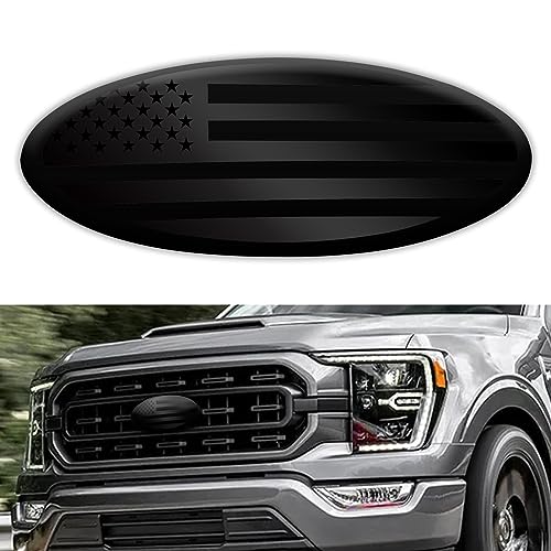 Ford Truck Grille Or Tailgate Badge - 9" Red & Flag Emblem For Front Or Rear