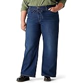 Levi Strauss Signature Gold Women's Heritage Belted Wide Leg Jean Pants Mid-Rise Stretch Denim (Also Available in Plus)