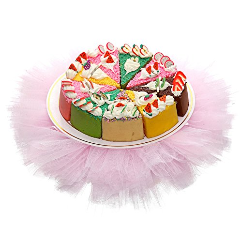 Haperlare 3pcs Elegant Red Wine Bottle Cover Tulle Wine Bottle Skirt with Glitter Gold Brims for Wedding Party Baby Shower Christmas Birthday Cake Dessert Table Decorations,Pink - Thumbnail 3