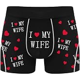 Men&rsquo;s Boxer Briefs Modal Underwear&ndash;&ldquo;I LOVE MY WIFE&rdquo;Print Soft Trunks | Stretch Trunks Funny Romantic for Husband