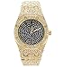 Bling-ed Out 40mm Octagonal Dial CZ Gold Watch with Tapered Band and Black Dial | Japan Movement | Simulated Lab Diamonds
