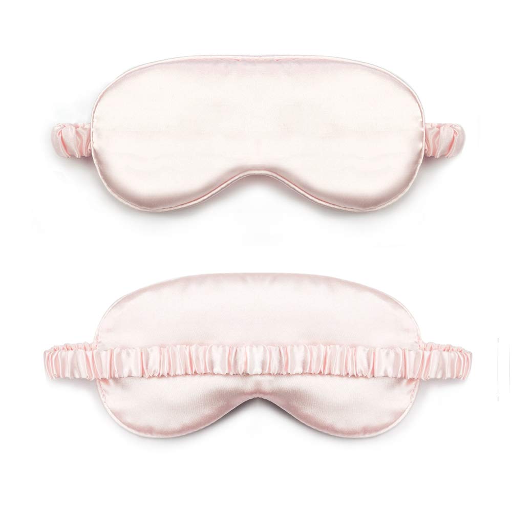YouCut Sleep Eye Mask with Elastic Strap Headband, Lightweight Comfortable Soft Silk Like for Men Women Traveling (Light Pink)