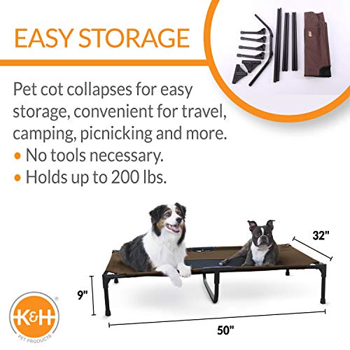 K&H PET PRODUCTS Original Pet Cot Elevated Dog Bed & Cot Canopy