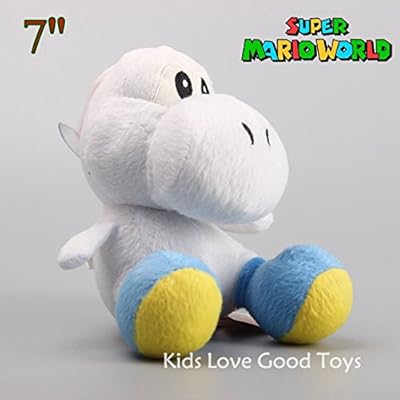 Shalleen Super Mario Bros. World Plush White Yoshi Soft Toy Stuffed Animal Doll 7" Xmas