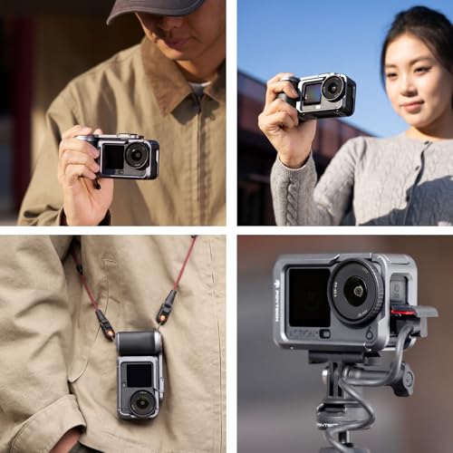 PGYTECH StreetPro Grip Kit for dji OSMO Action 6 Aluminum Alloy Metal Protective Frame with Multiple Expansion Interfaces for Street Photography (Grip+Cage)