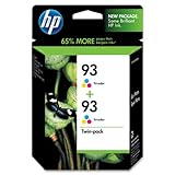 HP 93 CC581FN Tri-Color Ink Cartridge in Retail Packaging, Twin Pack