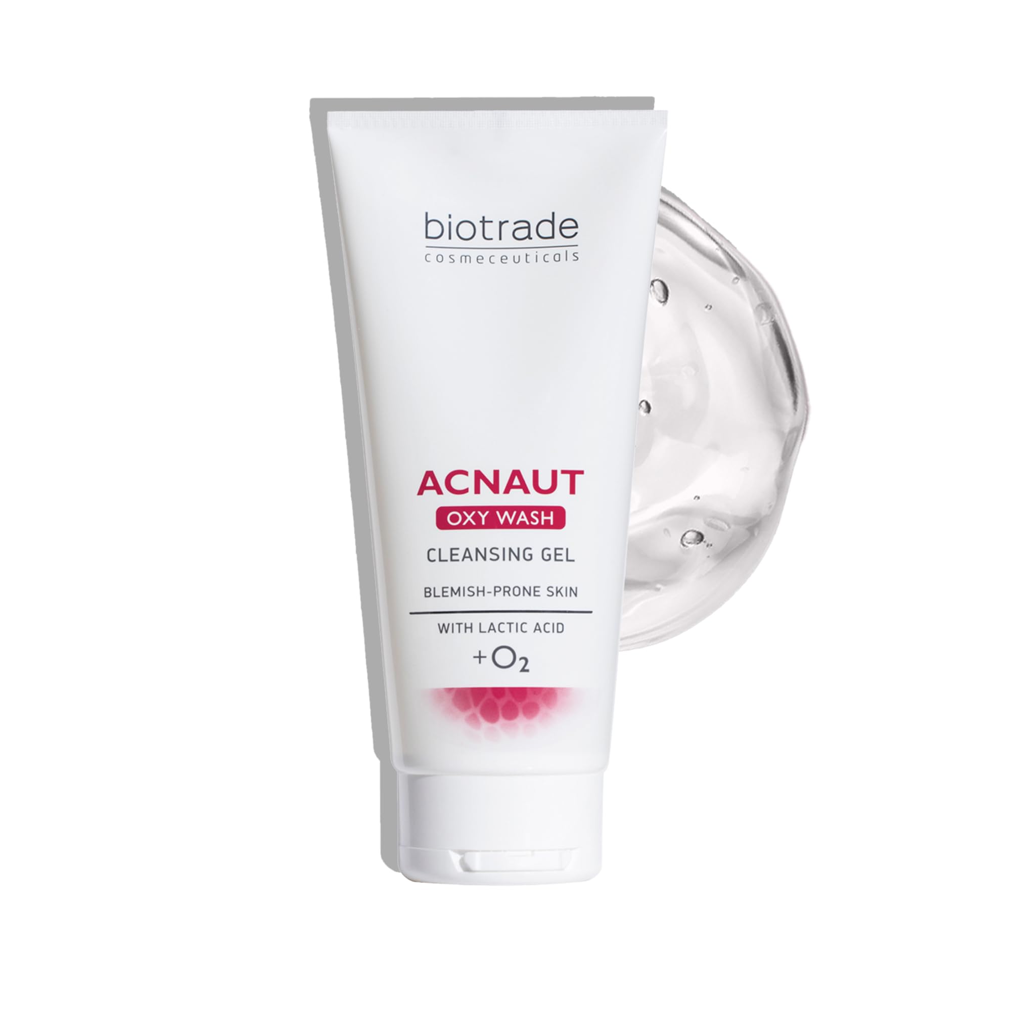 Biotrade Acnaut Oxy Wash Cleansing Gel for Acne-Prone Skin – Body and Face Cleanser with Lactic Acid for Adults & Teenagers – Ideal for Shaving & Depilation – 200 mL
