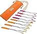 BBQStyle Marshmallow Roasting Sticks, Set of 8 Pack Premium 45'' Extendable Rotating Telescoping Forks for Hot Dog & Smores, Special Safe and Healthy Cookware for Campfire, Camping & Bonfire