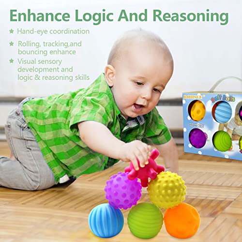 ROHSCE 10 Pack Sensory Balls for Babies Kids, 6 to 12 Months Baby Toy
