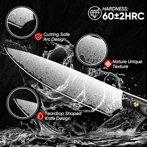 Purple Dragon Chef's Knife - Hand Forged Kitchen Knife, Full Tang Carbon Steel Chef Knife