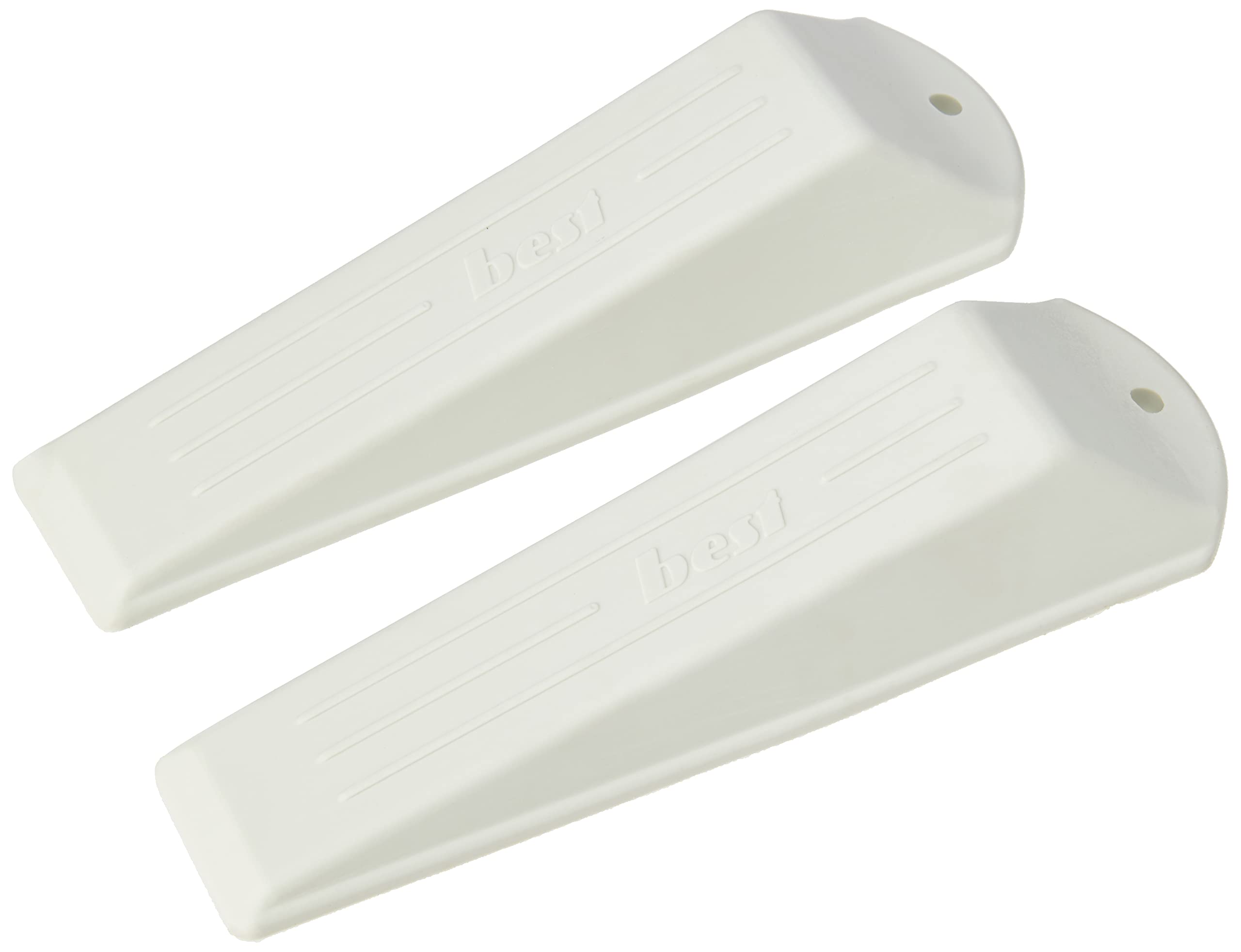 Merriway BH01961 (2 Pcs) Premium Heavy Duty White Rubber Door Wedge Stoppers - Pack of 2 Pieces