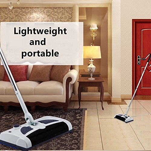 PowCube Cordless Sweeper, Rechargeable Floor and Carpet Sweeper with Cleaning Mop Cordless Floor Cleaner 2 in 1 Household Cleaning Machine