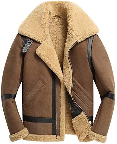 ムートンコート メンズ ボンバージャケット ブラウンレザージャケット 厚手ショートファーコート ムートンコート メンズ ボンバージャケット ブラウンレザージャケット 厚手ショートファーコート