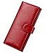 Travelambo Womens RFID Blocking Wallet Trifold Ladies Luxury Leather Clutch Travel Purse (pebble red)