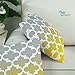 Pack of 2 CaliTime Canvas Throw Pillow Covers Cases for Couch Sofa Home Decor, Modern Gradient Quatrefoil Accent Geometric, 18 X 18 Inches, Gray/Yellow