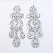 EVER FAITH Austrian Crystal Bridal Flower Vase Chandelier Dangle Earrings-3.1 inch Long