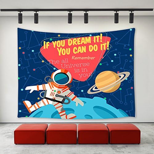 Christmas Decor Tapestry Wall Hanging ,Universe Planet Solar System Funny Gorilla Monkey Space Astronaut Pattern Wall Decor Art Tapestries for Bedroom Living Room Dorm Home Decor 80"W x 60" L