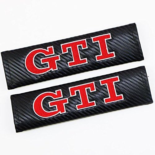 misshaoyunperfect GTI Cars Embroidered Badge Comfortable Seat Belt Shoulder Pad Cover Velcro Opening Fiber 1 Pair