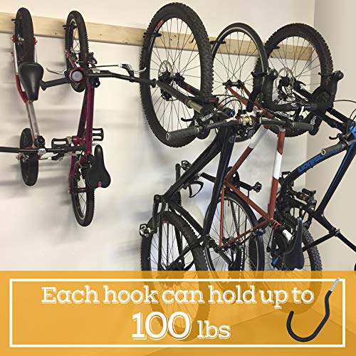KURUI Bike Hooks for Ceiling, 8 Pack Heavy Duty Garage Bike Hooks Made