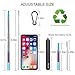 Metal Straws Reusable Collapsible Stainless Steel Straws Portable Telescopic Drinking Straw for Tumbler Cold Beverage with Aluminum Key-chain Cases, Cleaning Brushes (rainbow, set of 2)