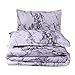 NTBED Marble Comforter Set Queen with 2 Matching Pillow Covers Lightweight Printed Quilted Microfiber Bedding Sets