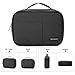 BAGSMART Electronics Travel Organizer Bag for Adaptors, Chargers, iPhone, ipad air, ipad Mini, 9.7'' Ipad Pro, Kindle, Black