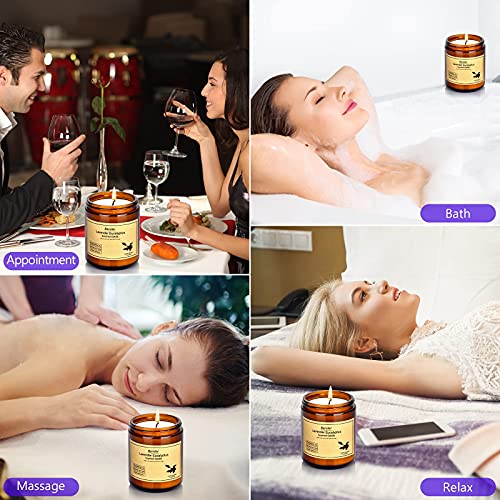 Bersiler Aromatherapy Candles - Jar Scented Candles Home Set - 7 OZ x 2 Gift for Women/Men - 8% Strong Lavender Eucalyptus Essential Oil - Soy Wax