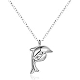 MiiFort Dolphin Urn Necklaces for Ashes Cremation Jewelry Keepsake for Adult Women Men Human Family Loved One