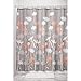 mDesign 3 Piece Decorative Bathroom Decor Set - Floral Polyester Fabric Shower Curtain, Ombre Microfiber Non-Slip Bathroom Accent Rug, Plastic Wastebasket Trash Can - Coral/Gray/White