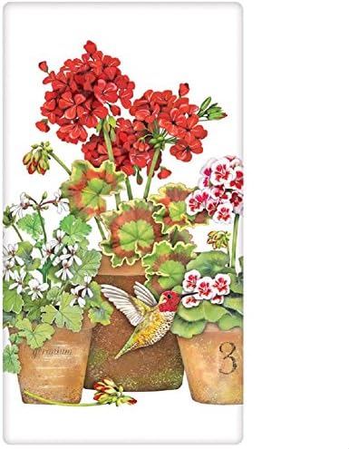 Mary Lake ThompsonFlour Sack Towel - Potted Geraniums, Hummingbird