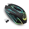 Wireless Gaming Mouse Up to 10000 DPI, UHURU Rechargeable USB Wireless Mouse with 6 Buttons 7 Changeable LED Color…