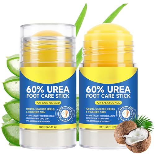 ARCHIDATE 60% Urea Cream Stick with 2% Salicylic Acid, Foot Balm Stick for Dry Cracked Feet, Knees, Elbows, Hands, Callus Remover, Soften Dead Skin, Intensive Hydrating Cracked Heel Balm for Dry Skin
