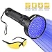 FOCUSPET UV Black Light Flashlight,100 LED Handheld Blacklight With UV Sunglasses, Pet Dog Cat Urine Stain Detector Torch Light, Bed Bugs Scorpion Finder For Home Hotel
