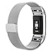 AK Fitbit Charge 2 Bands, Adjustable Milanese Stainless Steel Metal Band Strap with Magnetic Closure Clasp for Fit bit Charge 2 HR Fitness Tracker (Silver, Small)